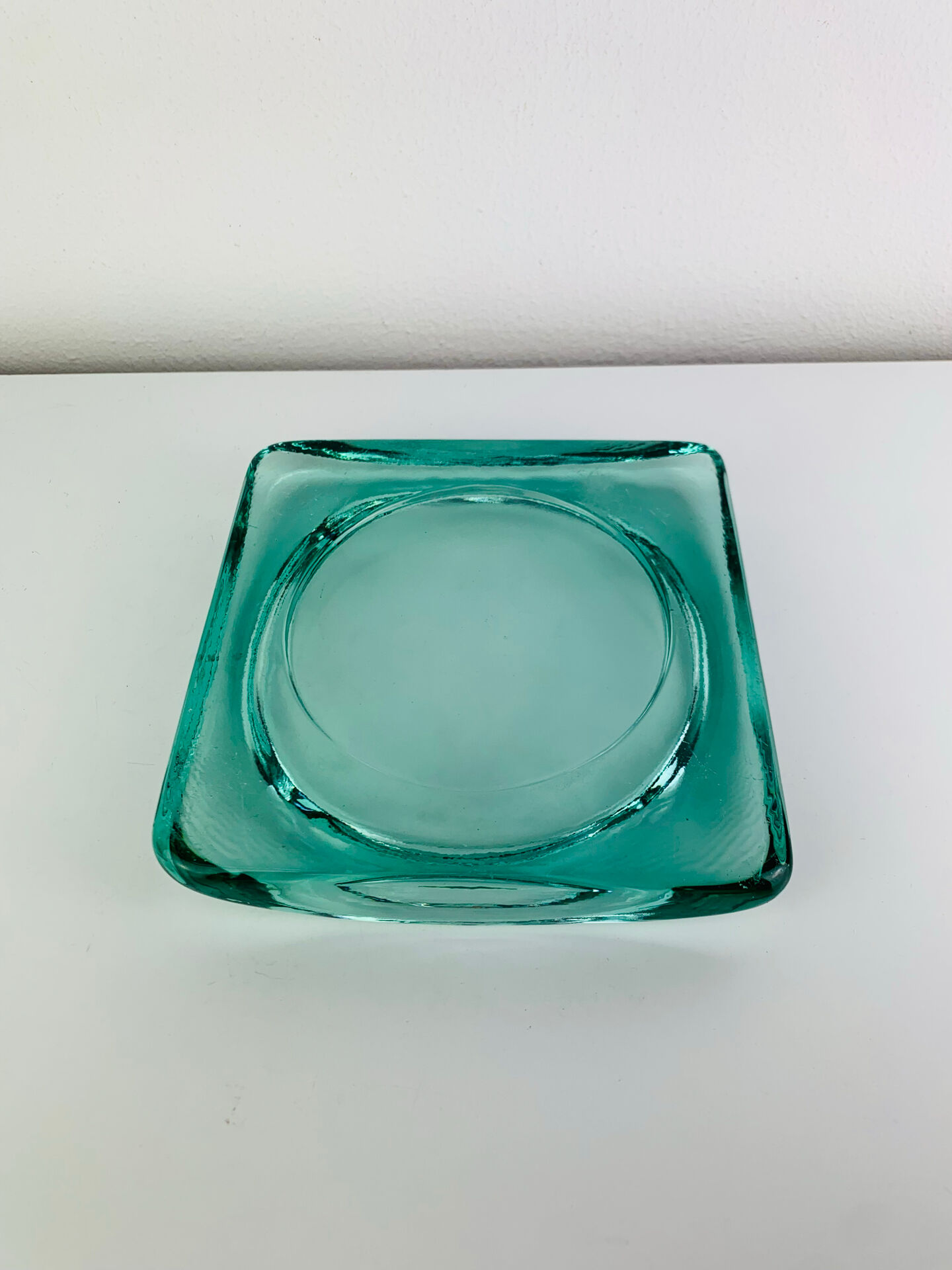 Vide poche ou cendrier Saint Gobain, pavé de verre, années 60