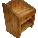 Vintage set of two pine wood bedside tables