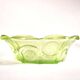 Art Deco oval bowl in green glass – geometric moulded decoration 1920-1930
