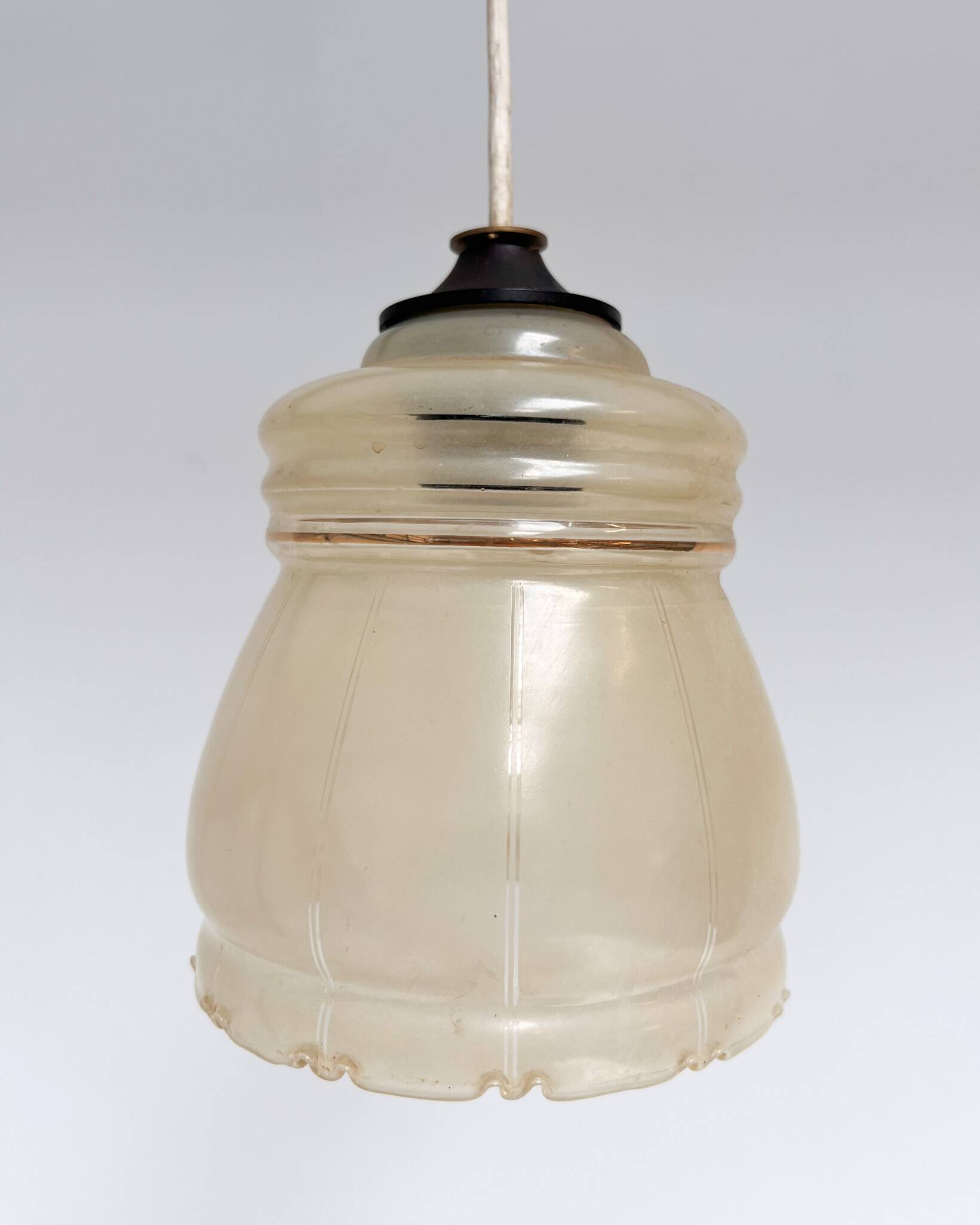 Set of 2 vintage beige ceiling lamps, 1960s