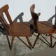 Lot of 4 wooden bistro chairs - 70s 80s 90s