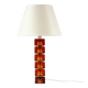 Large Mid-Century Scandinavian Art Glass & Brass Table Lamp by C.Fagerlund