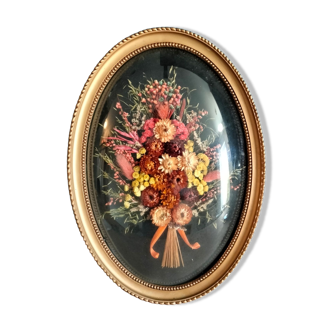 Frame domed dried flowers