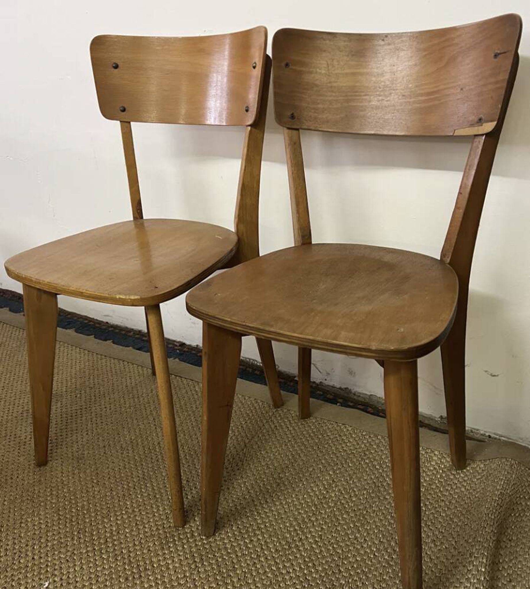 Vintage wooden table and 4 chairs set