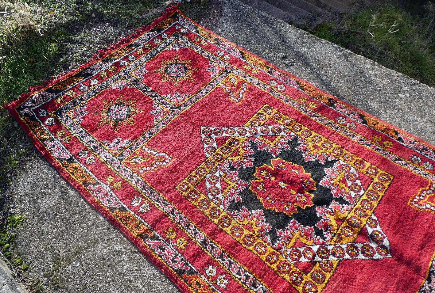 Vintage Moroccan Berber carpet Boujaad by Khenifra XXL 352x174 cm
