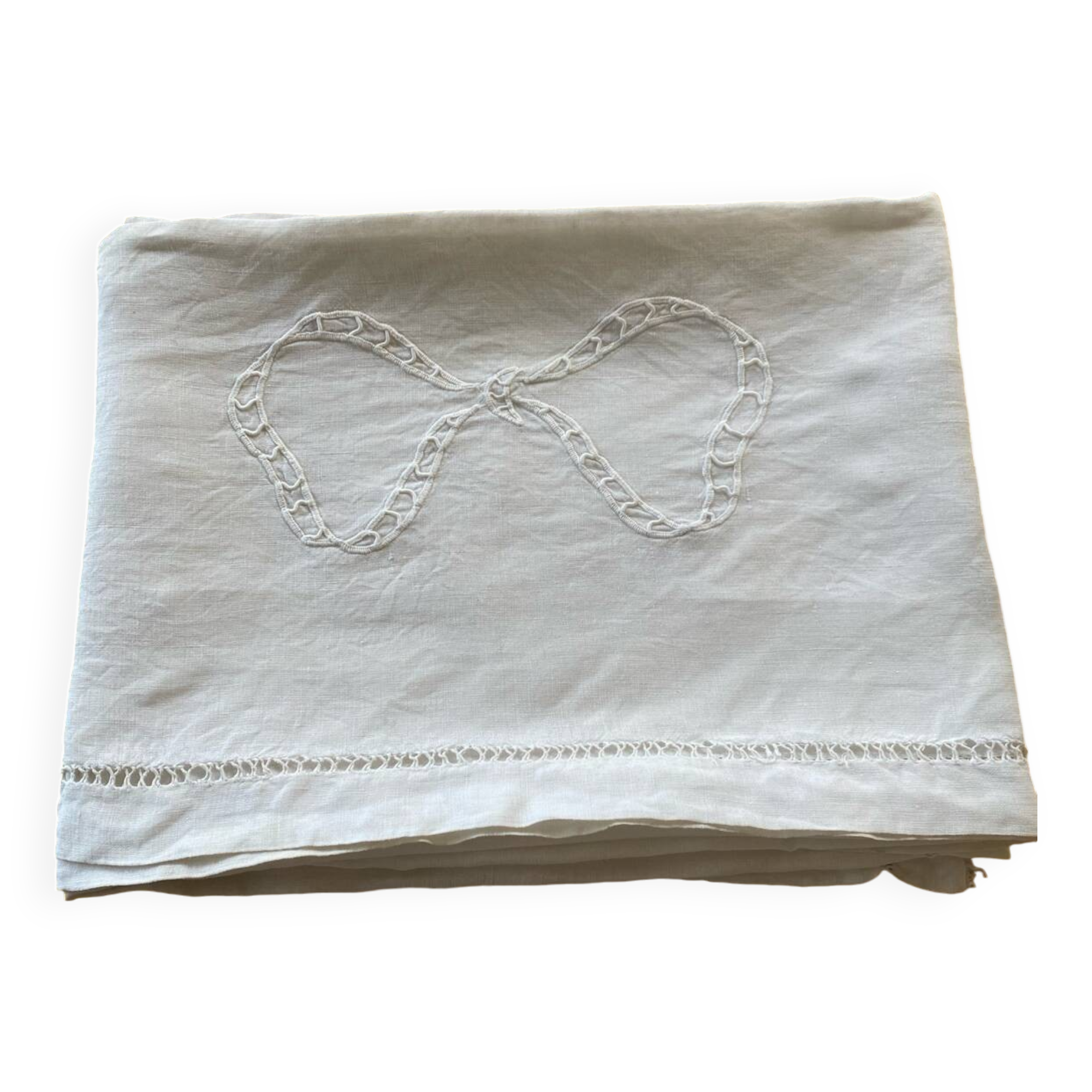 Embroidered linen tablecloth