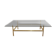 Coffee table glass and gold metal 80s