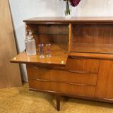 Mid Century Retro Vintage Teak Sideboard 1960 Bureau Flap + Cocktail Bar