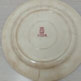 Plat rond en terre de fer de Gien modèle Aubépine rose