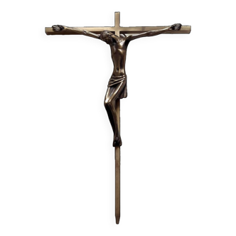 Crucifix bronze et laiton fin