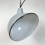 Industrial Grey Enamel Factory Pendant Lamp, 1960s