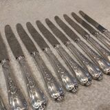 12 silver-plated dessert knives by silversmith Florian Frionnet, 21.2cm