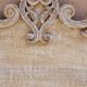 White cerused mango wood headboard