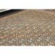 1970s vintage Turkish Oushak handmade wool cotton beige runner rug 185x212