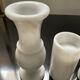 Trio de bougeoirs vintage en marbre blanc