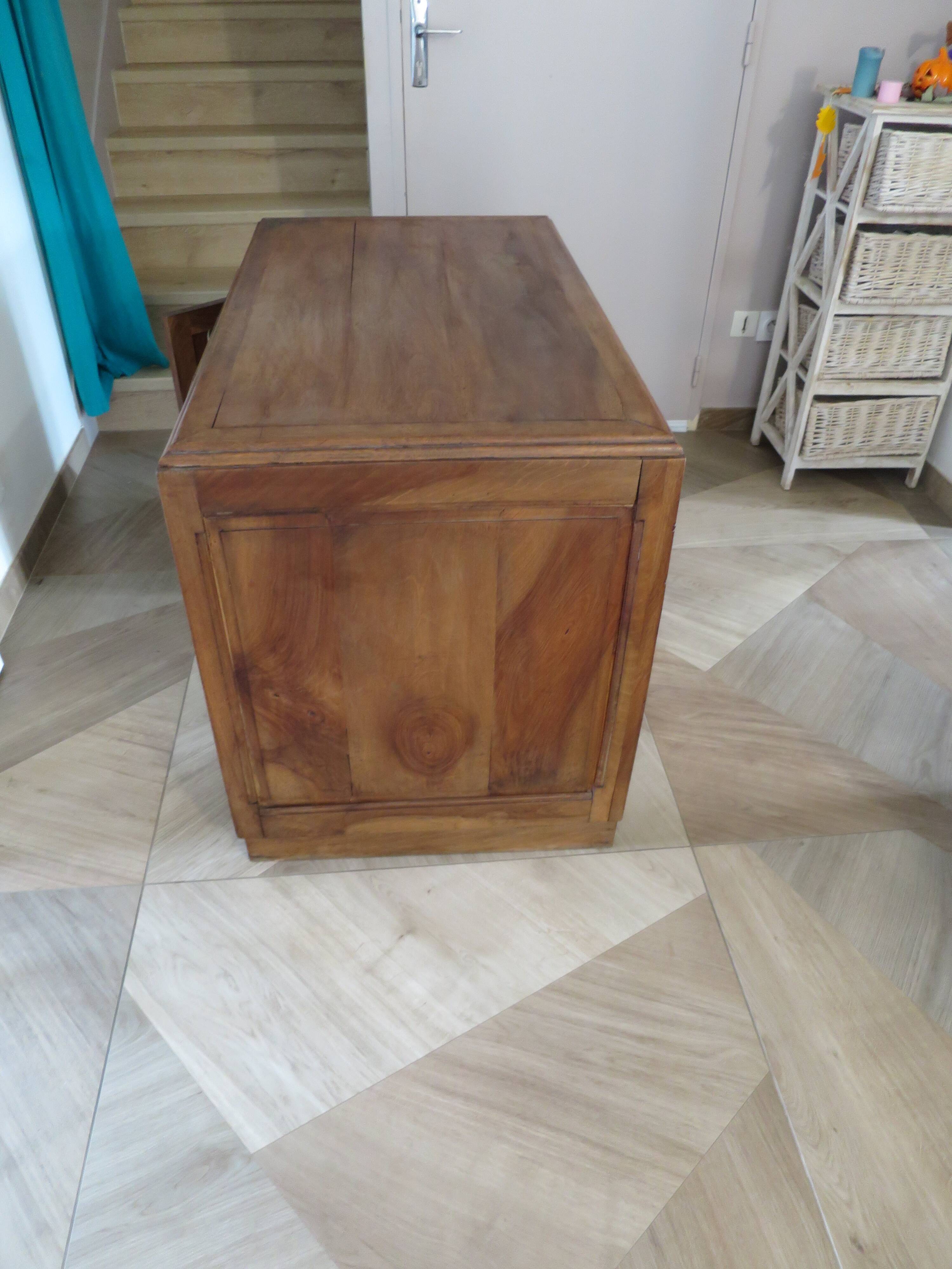 Vintage Art Deco schoolmaster's desk - double-sided - solid wood - 1940s/50s