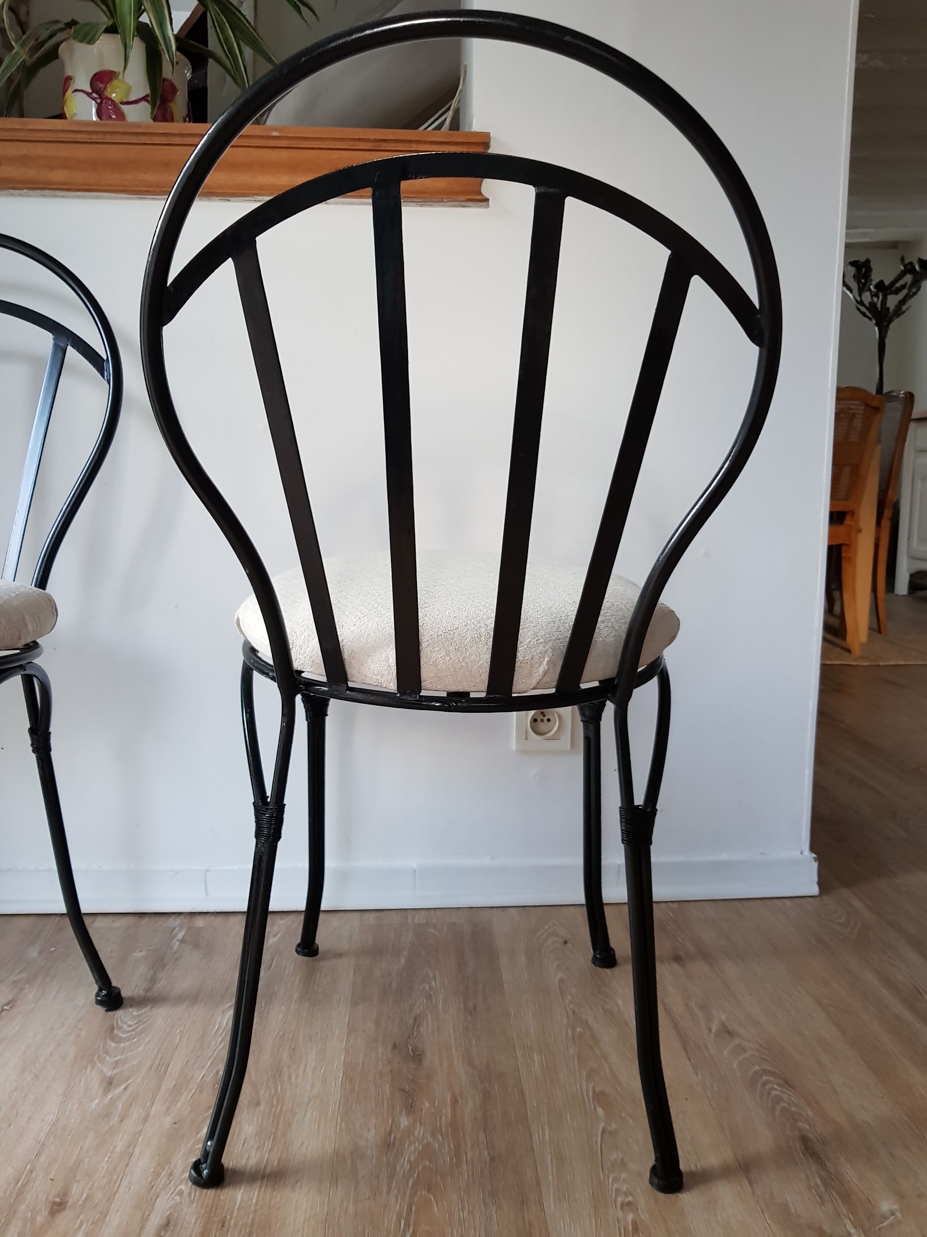Set de 2 chaises métal noir