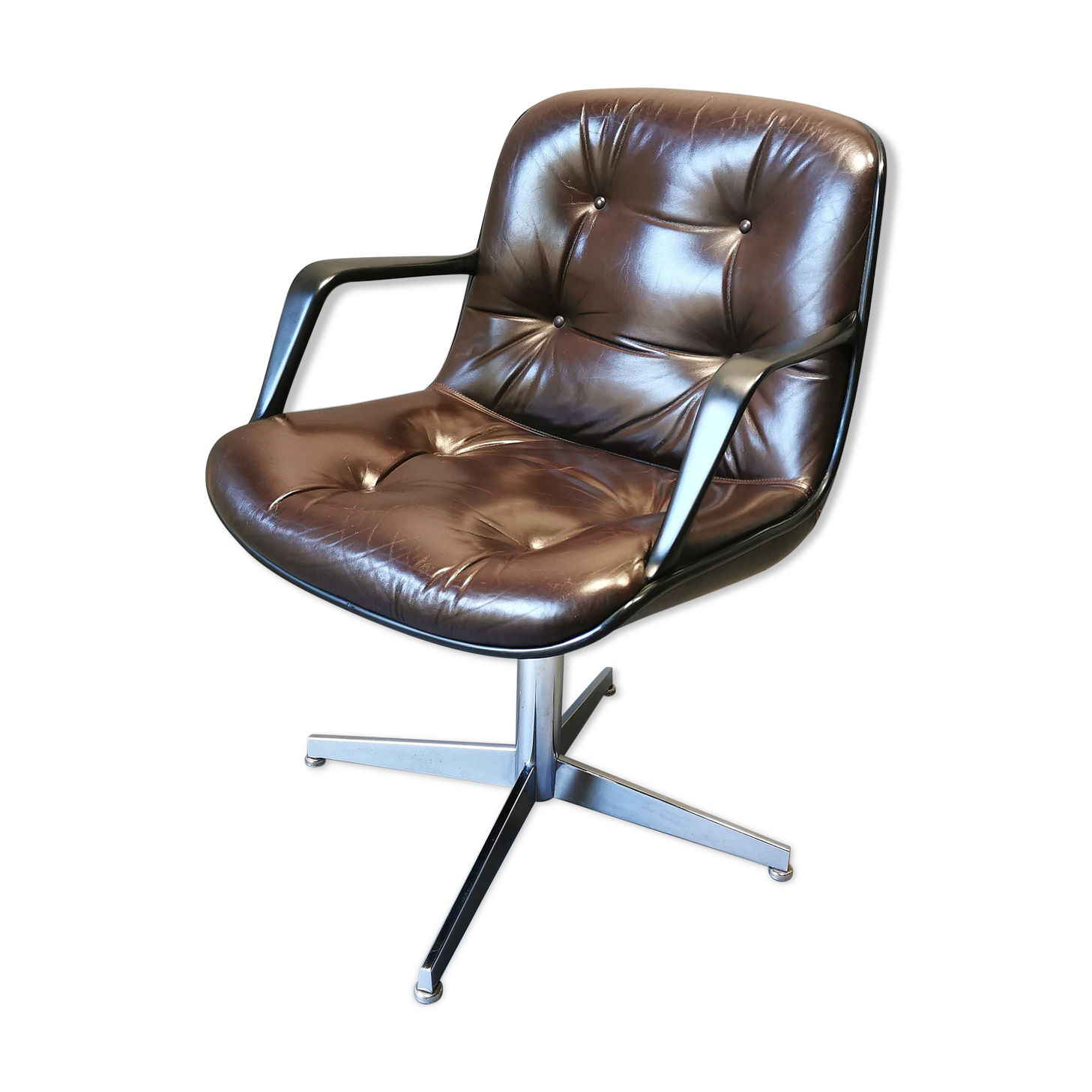 Randall Buck leather desk for Steelcase strafor 1975