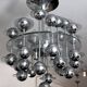 Reggiani, Vintage Italian Space Age Glass and Chrome Chandelier, 1970s