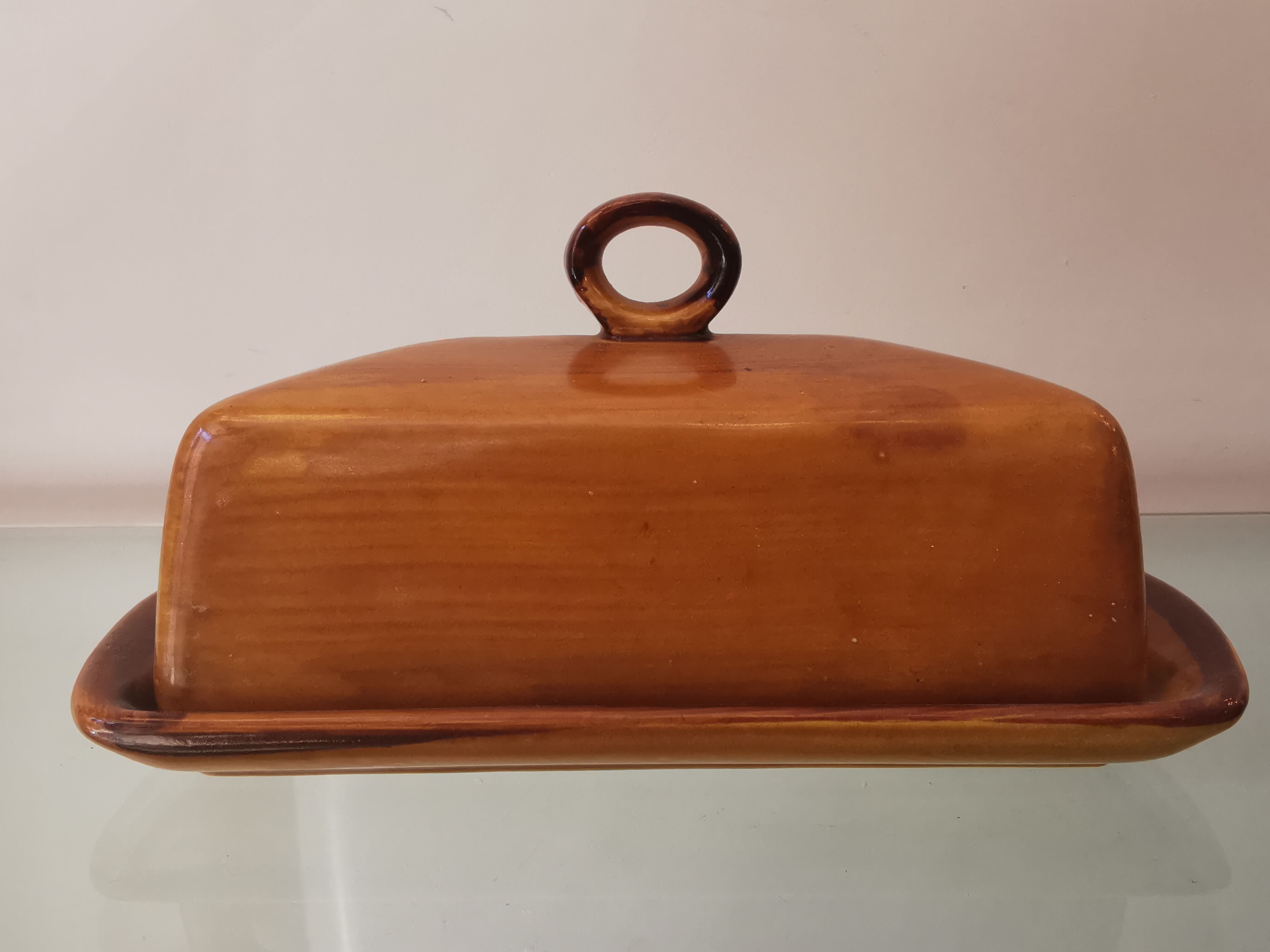 Vintage ceramic butter maker Saint Clément, France, 70s