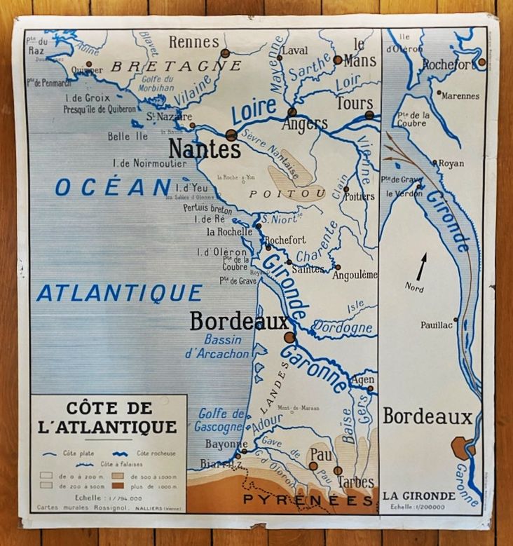 Rossignol school map France Atlantic coast