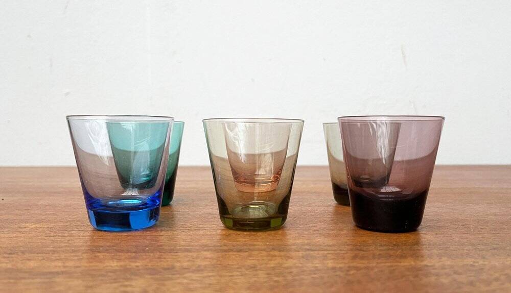 Coloured Shot Glasses German Mid-Century, 1960s, Set of 6