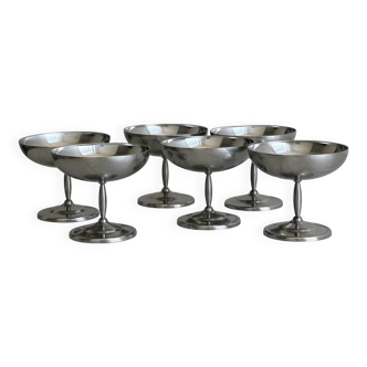 6 coupelles à dessert en inox