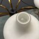 1950s Brass & Opaline Glass Six-Light Chandelier
