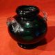 Vintage green glass vase 70's 80's