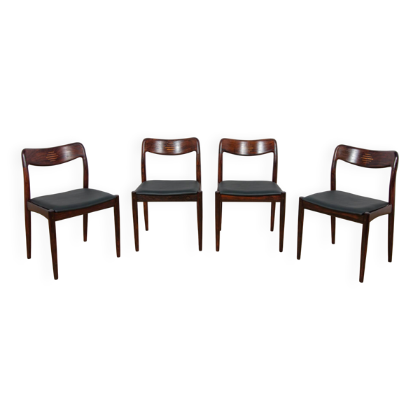Chaises de salle à manger danoises des années 1960 de Uldum Møbelfabrik, Danemark, ensemble de 4