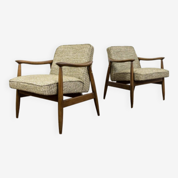 Pair of restored vintage GFM 87 armchairs by Juliusz Kedziorek, 1960s