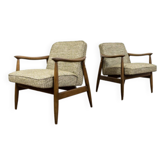 Pair of restored vintage GFM 87 armchairs by Juliusz Kedziorek, 1960s