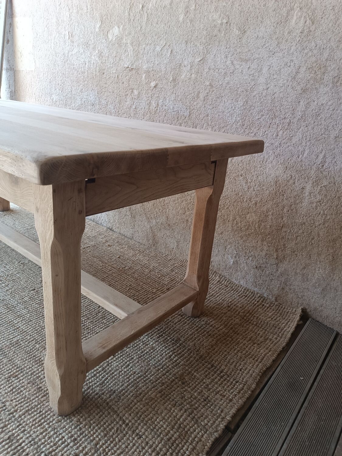 Solid wood farmhouse table