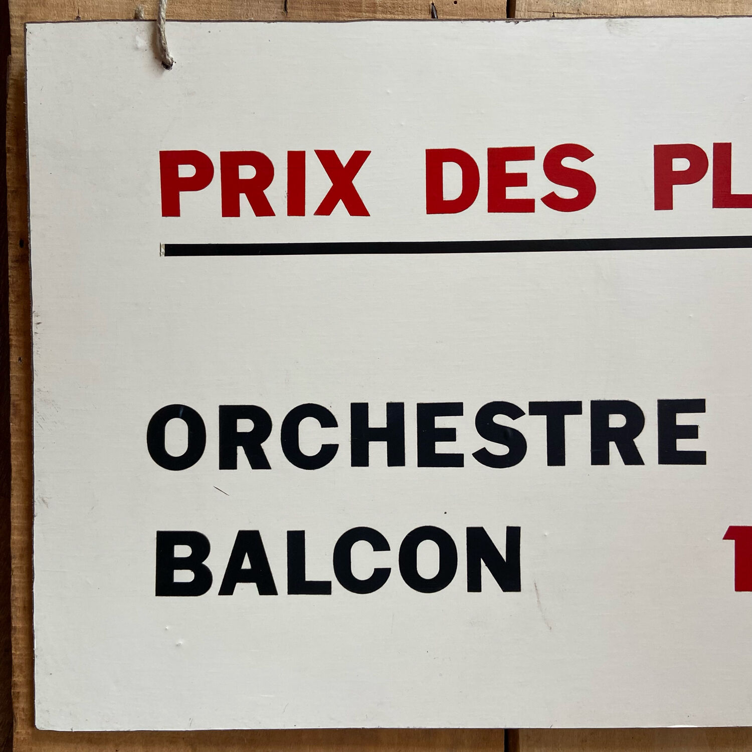 Placard of the price of the tickets of a circus. 1970s