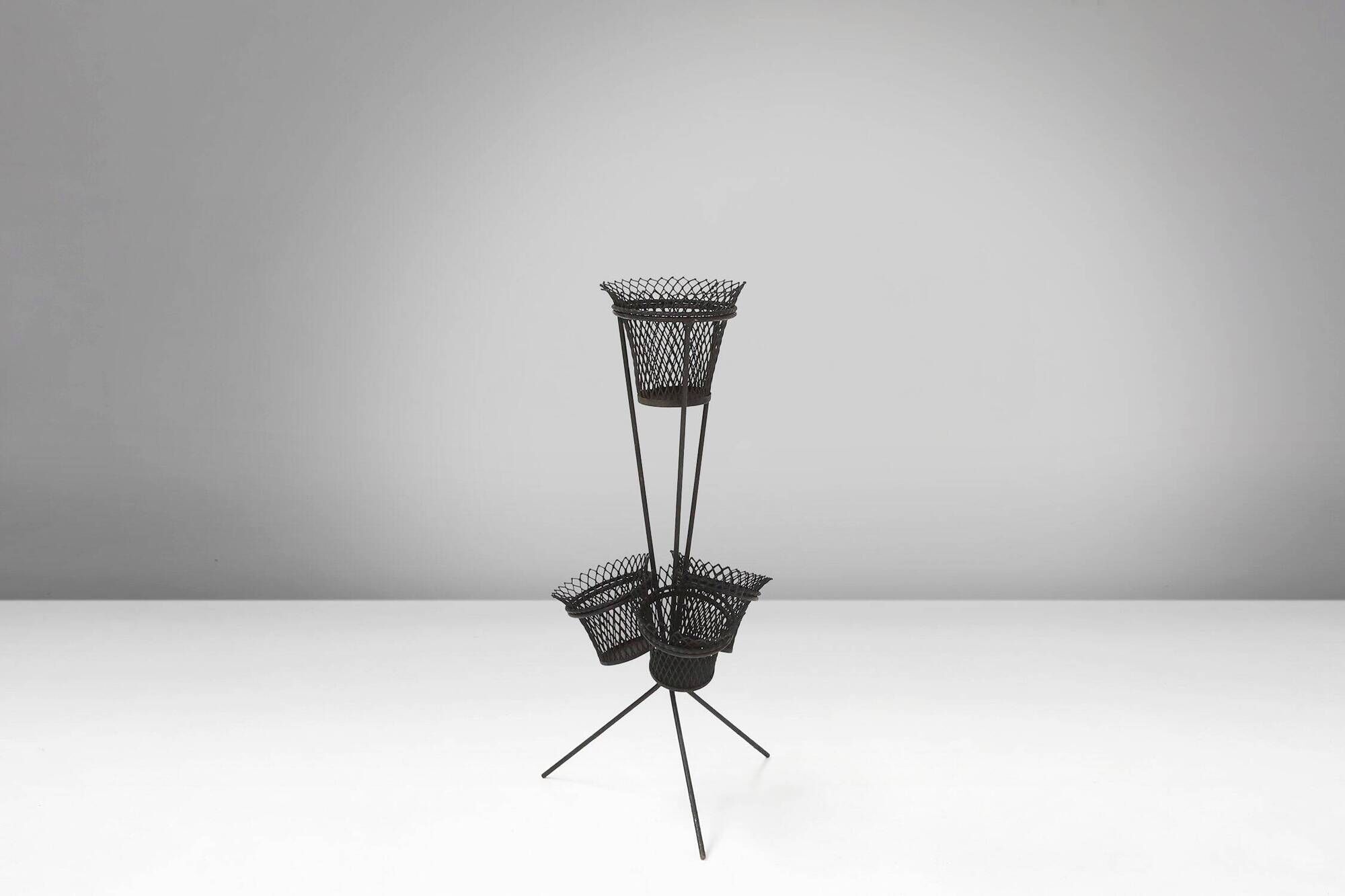 Mid-Century Metal Plant Rack by Mathieu Matégot, France, 1950s