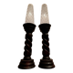 Brutalist turned wood candlesticks from the 60s