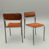 Chrome chairs from the 70s – orange velvet seat
