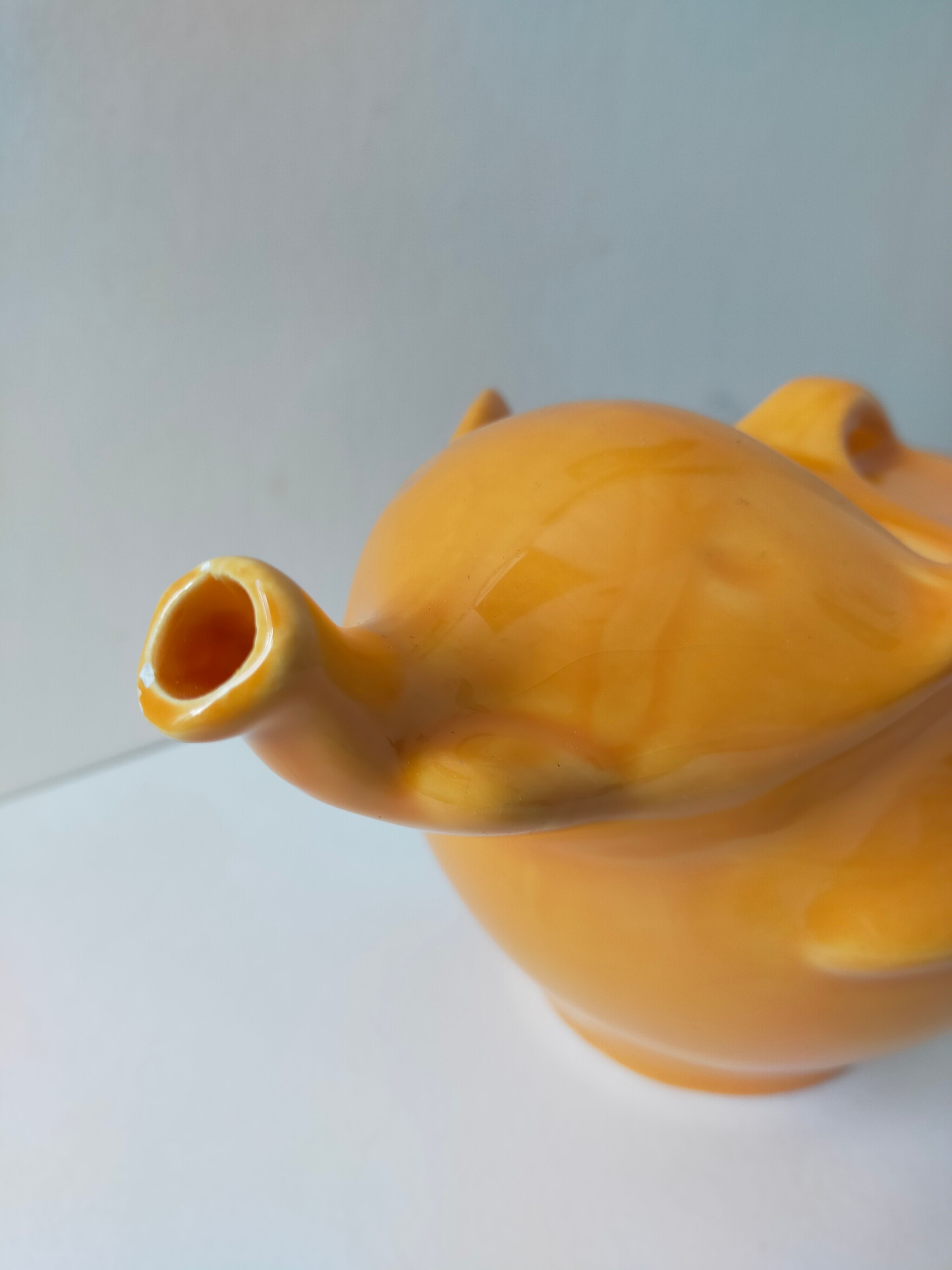 Orange-yellow elephant teapot