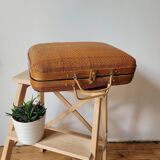 60s woven bamboo suitcase