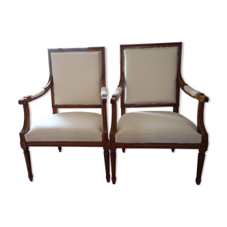 Paire de fauteuils style Louis XVI