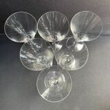 Verres à pied conique (6) - art nouveau - cristal soufflé léger uni