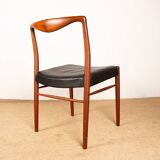 2 chaises Danoises en Teck et Skaï par Lyngfeldt Larsen 1960.