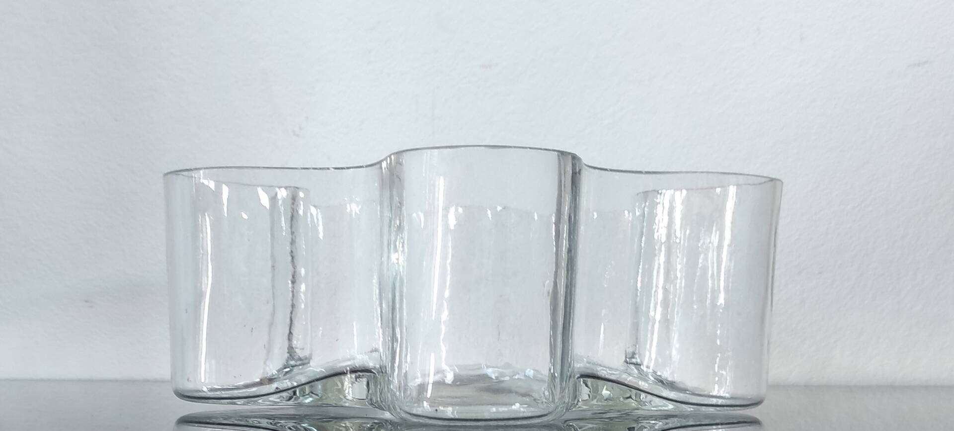 Grand vide-poche organique en verre transparent