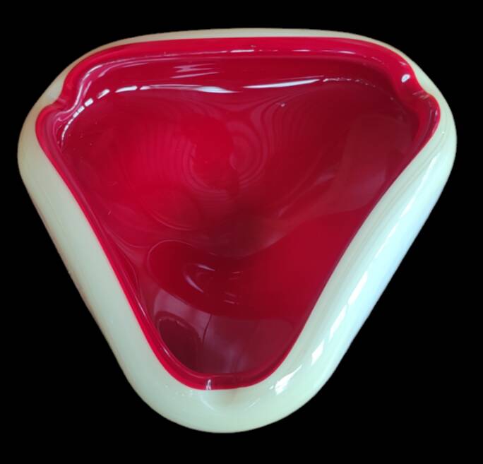 Old cup double opaline ashtray