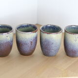 Set de 4 gobelets en céramiques bleus