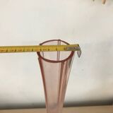 Large 50cm pink glass art deco soliflore