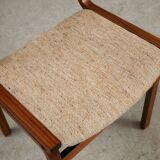 Mid-Century Bentwood Chair Set in Stained Beech with Wool Upholstery