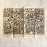 Map of the surroundings of Marche-en-Famenne Belgium vintage 1914