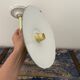 Vintage wall lamp in green enamelled sheet metal electrified to nine