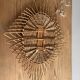 Vintage rattan mirror in star/diamond shape